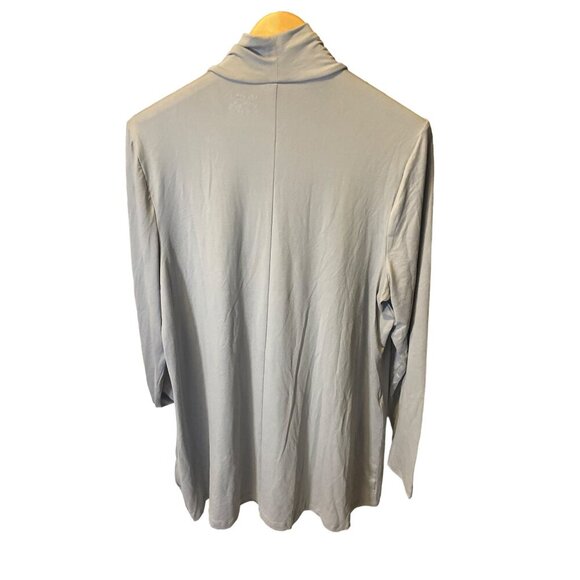 Lane Bryant NWT Gray Ruched Mock Neck Long Sleeve Top Sz 22 - Picture 2 of 7